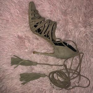 Lace up heeled sandal
